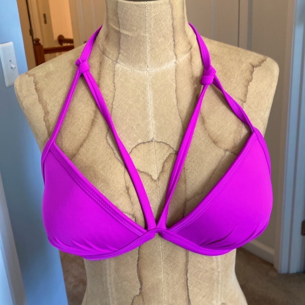 Venus Purple Strappy Cage Bikini Top 34D - Picture 2 of 8